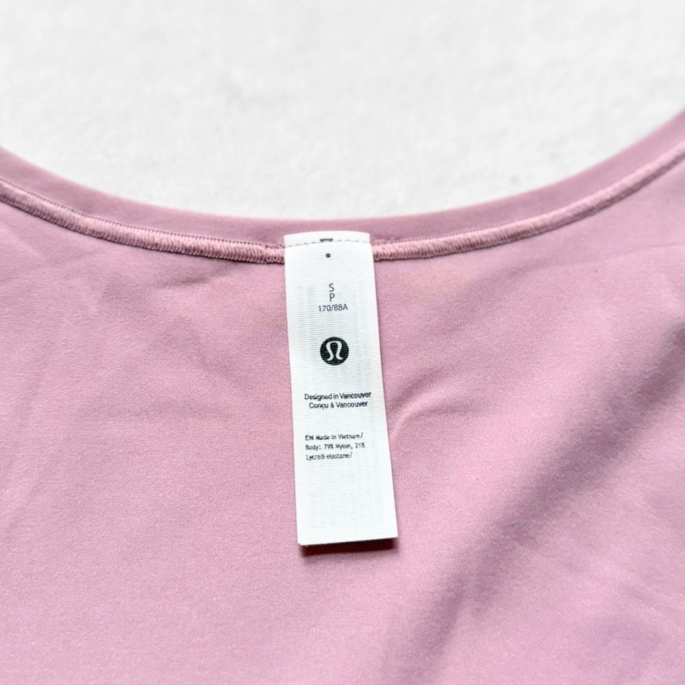 NWT Lululemon Wundermost Square-Neck Sleeveless Bodysuit – Rose Blush – S - Picture 8 of 9